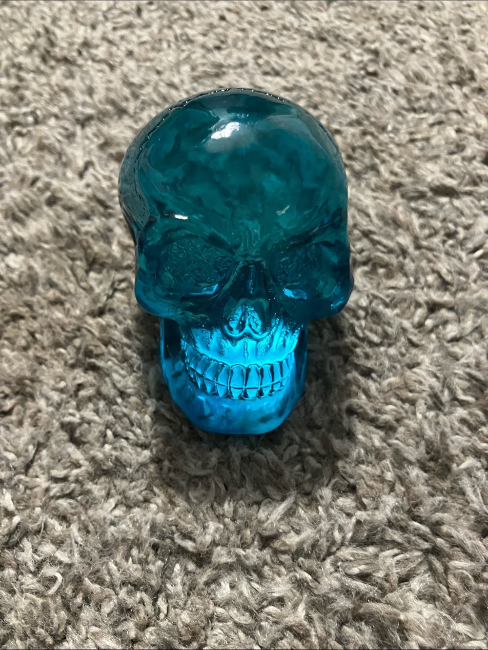 Blue Resin Skull Decorative Accent